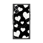 プレミアムスクエアケース with MagSafe［ Dot Hearts - Black ］