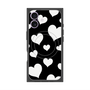 プレミアムスクエアケース with MagSafe［ Dot Hearts - Black ］
