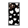 プレミアムスクエアケース with MagSafe［ Dot Hearts - Black ］