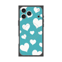 プレミアムスクエアケース with MagSafe［ Dot Hearts - Blue ］