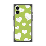 プレミアムスクエアケース with MagSafe［ Dot Hearts - Green ］