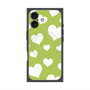プレミアムスクエアケース with MagSafe［ Dot Hearts - Green ］