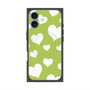 プレミアムスクエアケース with MagSafe［ Dot Hearts - Green ］