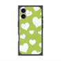 プレミアムスクエアケース with MagSafe［ Dot Hearts - Green ］