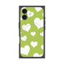 プレミアムスクエアケース with MagSafe［ Dot Hearts - Green ］