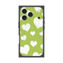 プレミアムスクエアケース with MagSafe［ Dot Hearts - Green ］