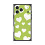 プレミアムスクエアケース with MagSafe［ Dot Hearts - Green ］