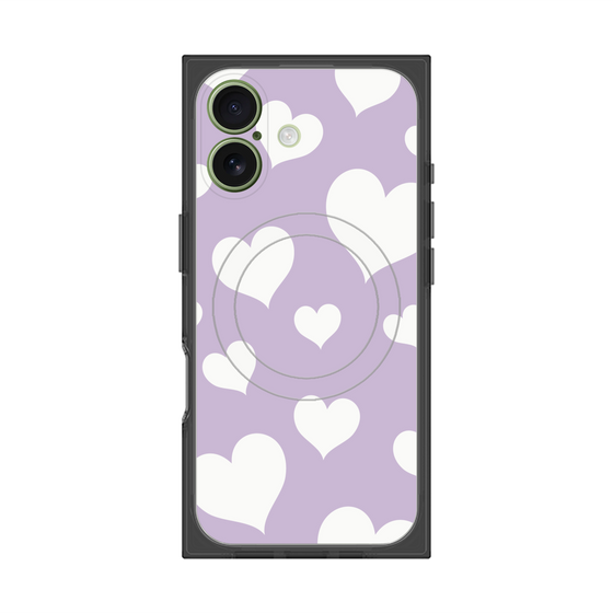 プレミアムスクエアケース with MagSafe［ Dot Hearts - Purple ］