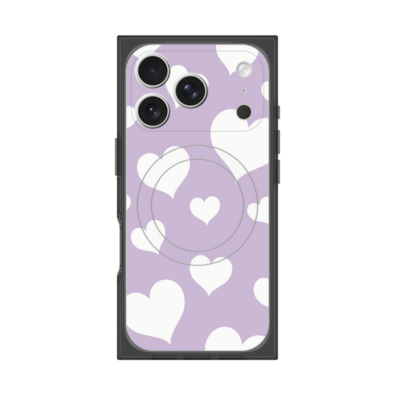 プレミアムスクエアケース with MagSafe［ Dot Hearts - Purple ］