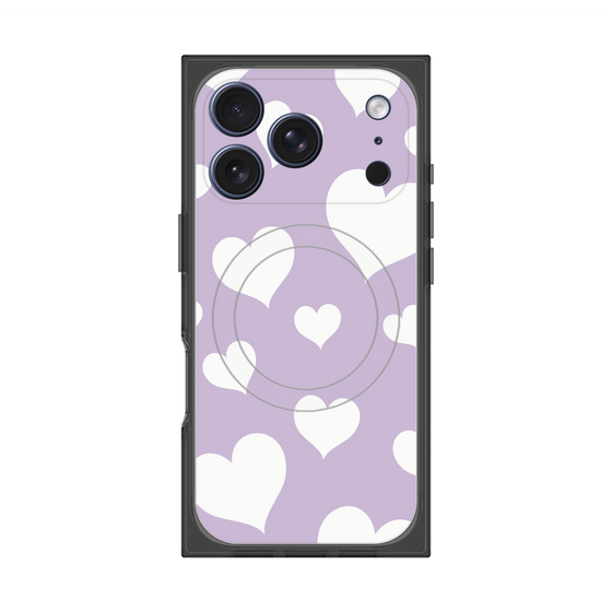 プレミアムスクエアケース with MagSafe［ Dot Hearts - Purple ］
