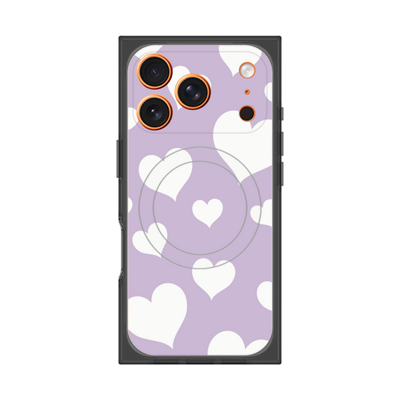 プレミアムスクエアケース with MagSafe［ Dot Hearts - Purple ］