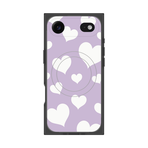 プレミアムスクエアケース with MagSafe［ Dot Hearts - Purple ］