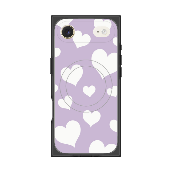 プレミアムスクエアケース with MagSafe［ Dot Hearts - Purple ］