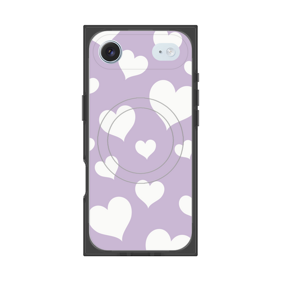 プレミアムスクエアケース with MagSafe［ Dot Hearts - Purple ］