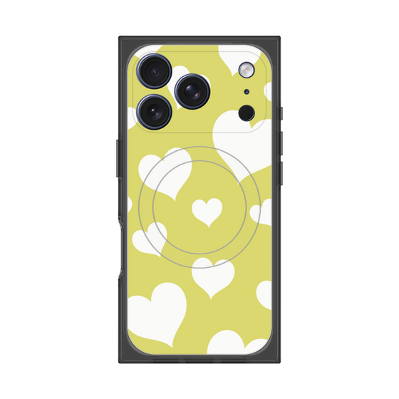 プレミアムスクエアケース with MagSafe［ Dot Hearts - Yellow ］