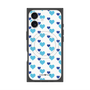 プレミアムスクエアケース with MagSafe［ Stripe Hearts - Blue ］