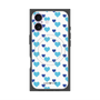 プレミアムスクエアケース with MagSafe［ Stripe Hearts - Blue ］