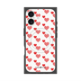 プレミアムスクエアケース with MagSafe［ Stripe Hearts - Red ］