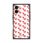 プレミアムスクエアケース with MagSafe［ Stripe Hearts - Red ］