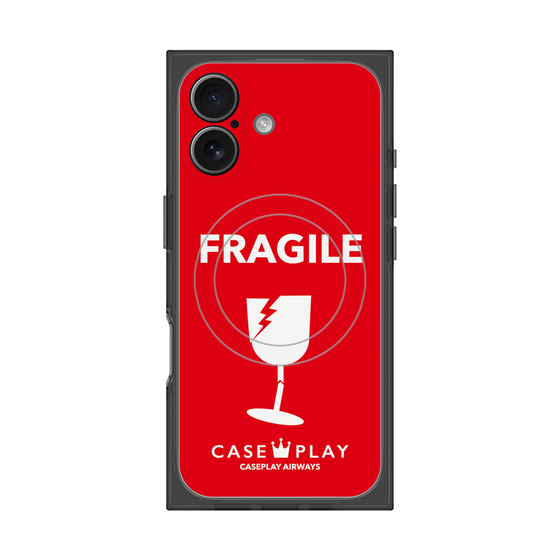 プレミアムスクエアケース with MagSafe［ FRAGILE - Red ］