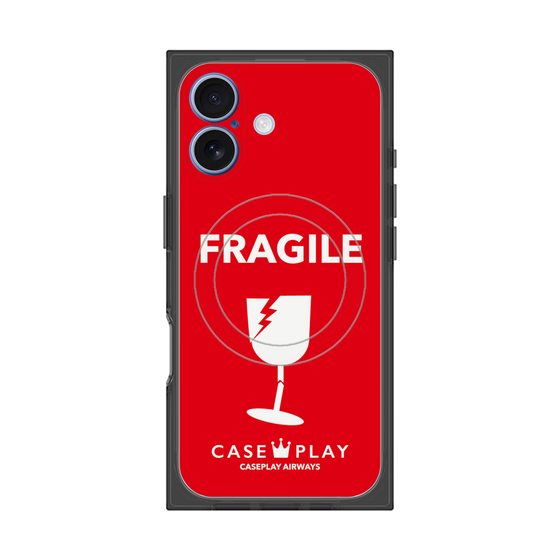 プレミアムスクエアケース with MagSafe［ FRAGILE - Red ］