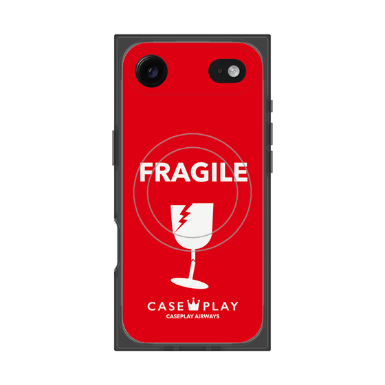 プレミアムスクエアケース with MagSafe［ FRAGILE - Red ］