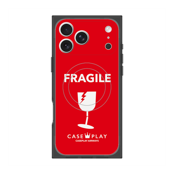 プレミアムスクエアケース with MagSafe［ FRAGILE - Red ］