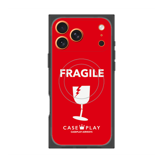 プレミアムスクエアケース with MagSafe［ FRAGILE - Red ］