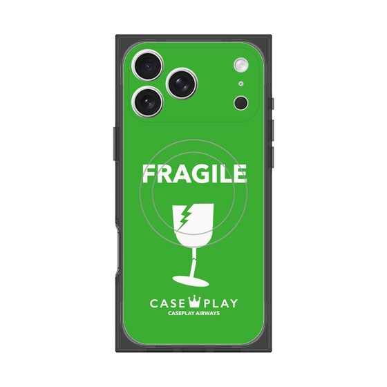 プレミアムスクエアケース with MagSafe［ FRAGILE - Green ］