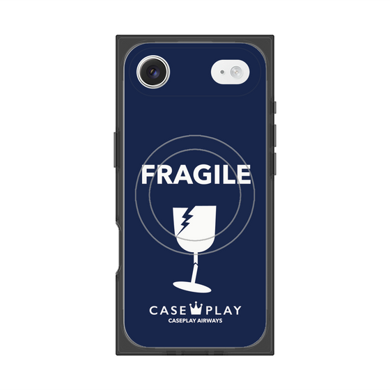 プレミアムスクエアケース with MagSafe［ FRAGILE - Navy ］