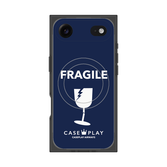 プレミアムスクエアケース with MagSafe［ FRAGILE - Navy ］