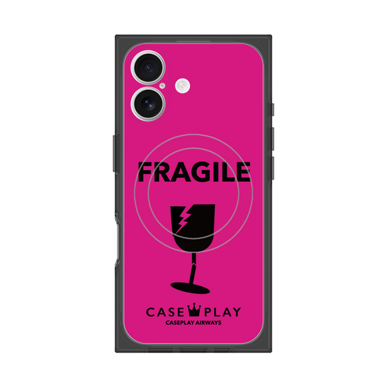 プレミアムスクエアケース with MagSafe［ FRAGILE - Pink ］