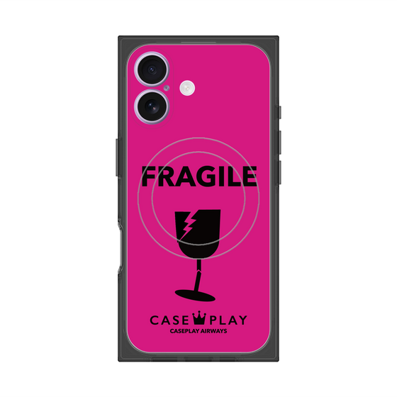 プレミアムスクエアケース with MagSafe［ FRAGILE - Pink ］