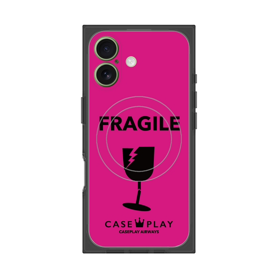 プレミアムスクエアケース with MagSafe［ FRAGILE - Pink ］
