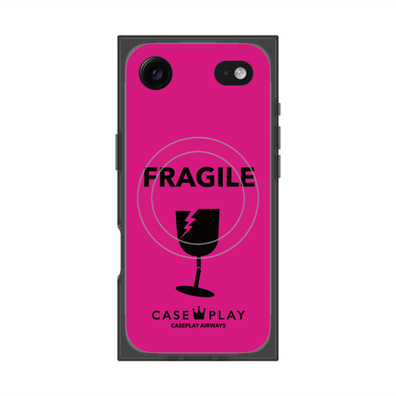 プレミアムスクエアケース with MagSafe［ FRAGILE - Pink ］