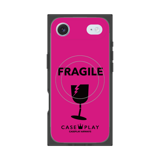 プレミアムスクエアケース with MagSafe［ FRAGILE - Pink ］
