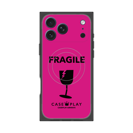 プレミアムスクエアケース with MagSafe［ FRAGILE - Pink ］