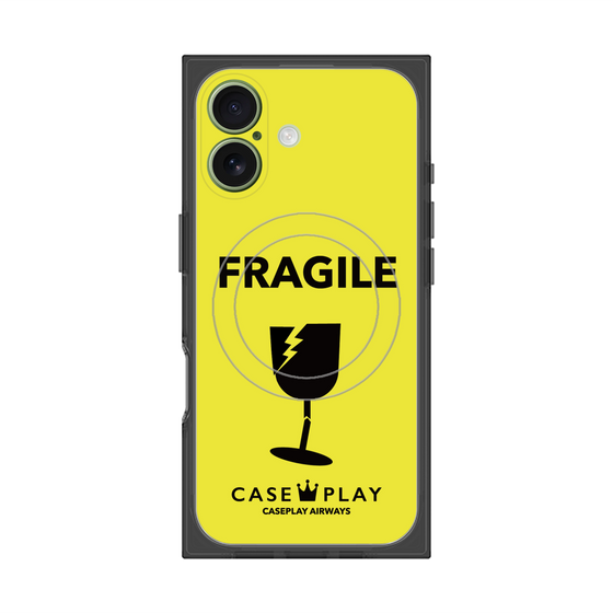 プレミアムスクエアケース with MagSafe［ FRAGILE - Yellow ］