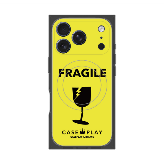 プレミアムスクエアケース with MagSafe［ FRAGILE - Yellow ］
