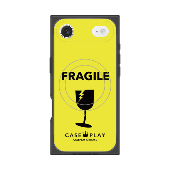 プレミアムスクエアケース with MagSafe［ FRAGILE - Yellow ］