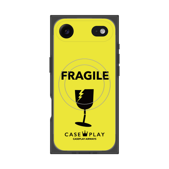 プレミアムスクエアケース with MagSafe［ FRAGILE - Yellow ］