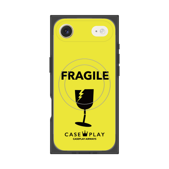 プレミアムスクエアケース with MagSafe［ FRAGILE - Yellow ］