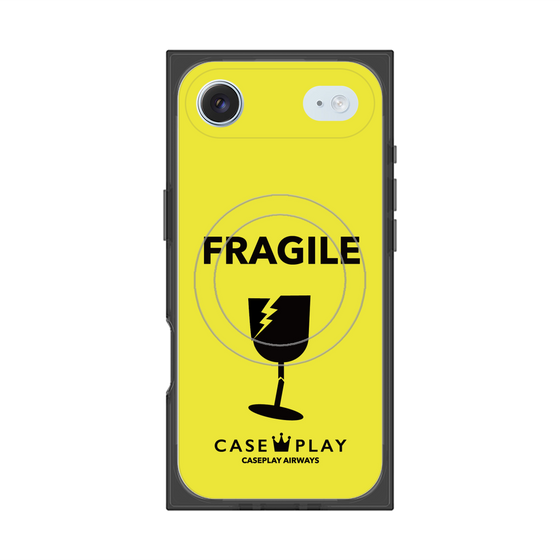 プレミアムスクエアケース with MagSafe［ FRAGILE - Yellow ］