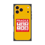 プレミアムスクエアケース with MagSafe［ FRAGILE Sticker - Yellow ］