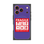 プレミアムスクエアケース with MagSafe［ FRAGILE Sticker - Purple ］