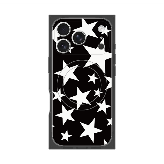 プレミアムスクエアケース with MagSafe［ Stars - Black ］