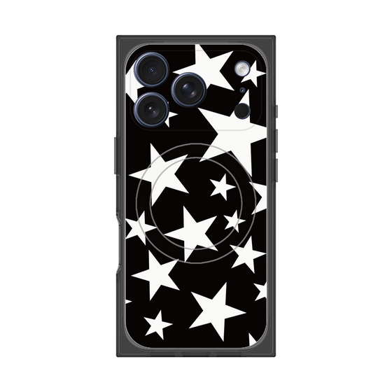 プレミアムスクエアケース with MagSafe［ Stars - Black ］