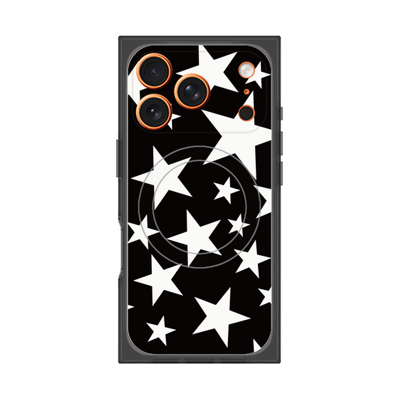 プレミアムスクエアケース with MagSafe［ Stars - Black ］