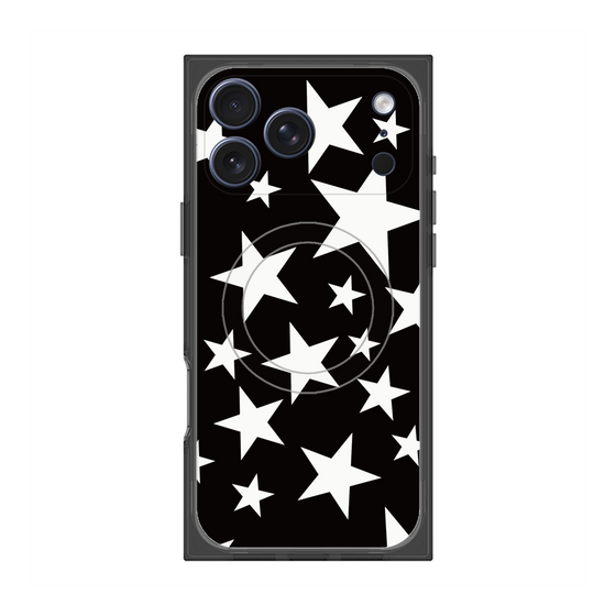 プレミアムスクエアケース with MagSafe［ Stars - Black ］