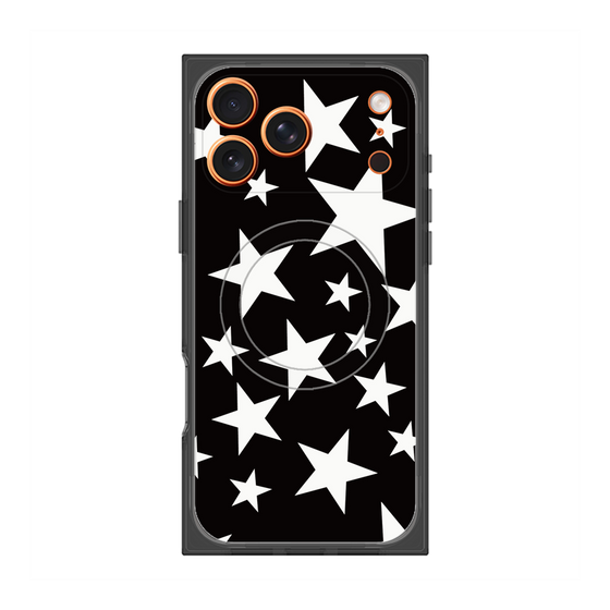 プレミアムスクエアケース with MagSafe［ Stars - Black ］
